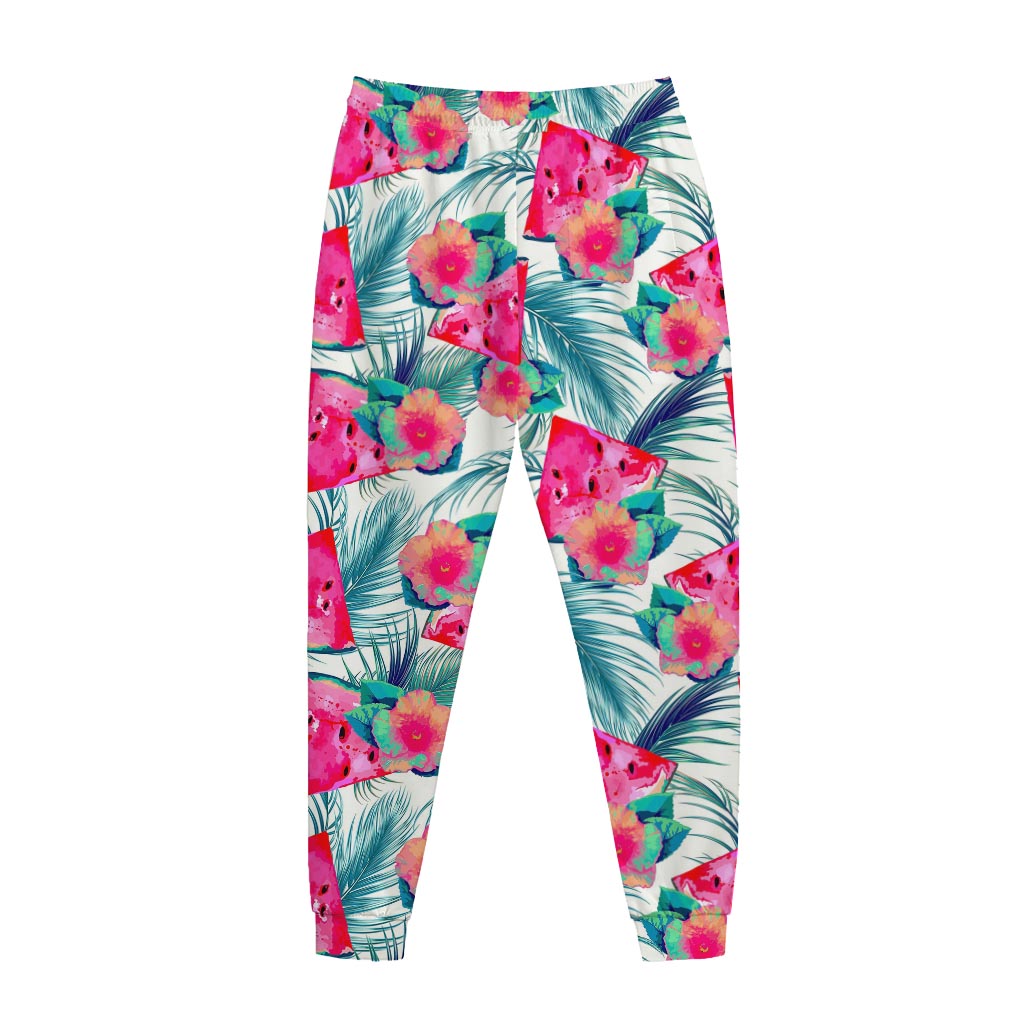 Watermelon Teal Hawaiian Pattern Print Jogger Pants