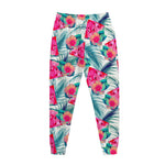 Watermelon Teal Hawaiian Pattern Print Jogger Pants