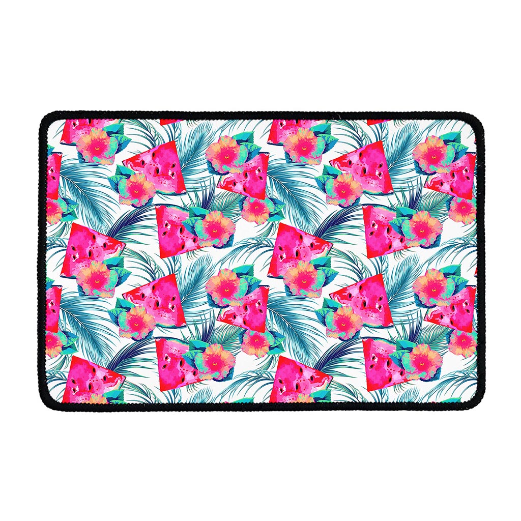 Watermelon Teal Hawaiian Pattern Print Kitchen Mat