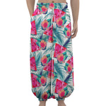 Watermelon Teal Hawaiian Pattern Print Lantern Pants