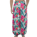 Watermelon Teal Hawaiian Pattern Print Lantern Pants