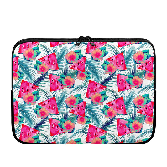 Watermelon Teal Hawaiian Pattern Print Laptop Sleeve
