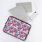 Watermelon Teal Hawaiian Pattern Print Laptop Sleeve