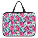 Watermelon Teal Hawaiian Pattern Print Laptop Sleeve With Handle