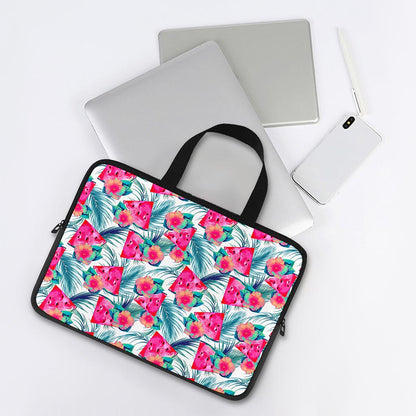 Watermelon Teal Hawaiian Pattern Print Laptop Sleeve With Handle
