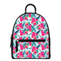 Watermelon Teal Hawaiian Pattern Print Leather Backpack