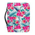 Watermelon Teal Hawaiian Pattern Print Leather Bible Cover