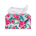 Watermelon Teal Hawaiian Pattern Print Leather Tissue Box Cover