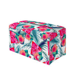 Watermelon Teal Hawaiian Pattern Print Leather Tissue Box Cover