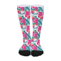 Watermelon Teal Hawaiian Pattern Print Long Socks