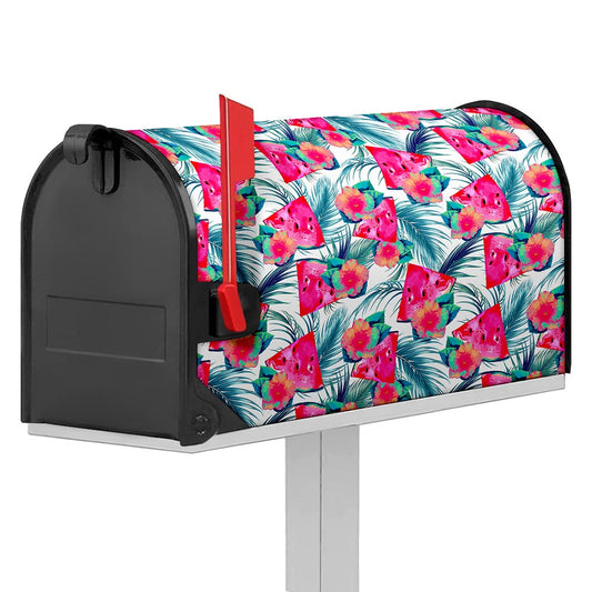 Watermelon Teal Hawaiian Pattern Print Mailbox Cover