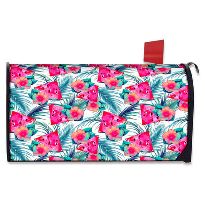 Watermelon Teal Hawaiian Pattern Print Mailbox Cover
