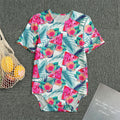 Watermelon Teal Hawaiian Pattern Print Men's Bodysuit