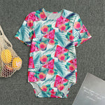 Watermelon Teal Hawaiian Pattern Print Men's Bodysuit