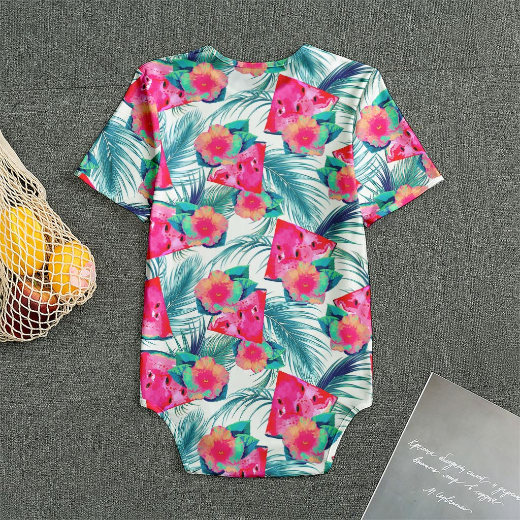 Watermelon Teal Hawaiian Pattern Print Men's Bodysuit