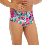Watermelon Teal Hawaiian Pattern Print Men's Briefs