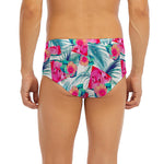 Watermelon Teal Hawaiian Pattern Print Men's Briefs