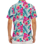 Watermelon Teal Hawaiian Pattern Print Men's Deep V-Neck Shirt