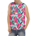 Watermelon Teal Hawaiian Pattern Print Men's Fitness Tank Top