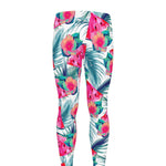 Watermelon Teal Hawaiian Pattern Print Men's leggings