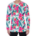 Watermelon Teal Hawaiian Pattern Print Men's Long Sleeve T-Shirt