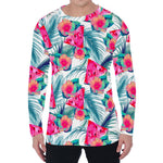 Watermelon Teal Hawaiian Pattern Print Men's Long Sleeve T-Shirt