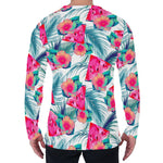 Watermelon Teal Hawaiian Pattern Print Men's Long Sleeve T-Shirt