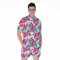 Watermelon Teal Hawaiian Pattern Print Men's Romper