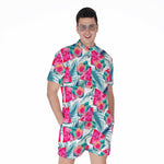 Watermelon Teal Hawaiian Pattern Print Men's Rompers