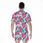 Watermelon Teal Hawaiian Pattern Print Men's Rompers