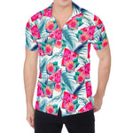 Watermelon Teal Hawaiian Pattern Print Men's Shirt