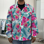 Watermelon Teal Hawaiian Pattern Print Men's Shirt Jacket