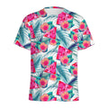 Watermelon Teal Hawaiian Pattern Print Men's Athletic T-Shirt