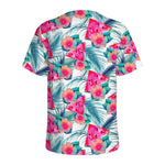 Watermelon Teal Hawaiian Pattern Print Men's Sports T-Shirt