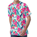 Watermelon Teal Hawaiian Pattern Print Men's Velvet T-Shirt