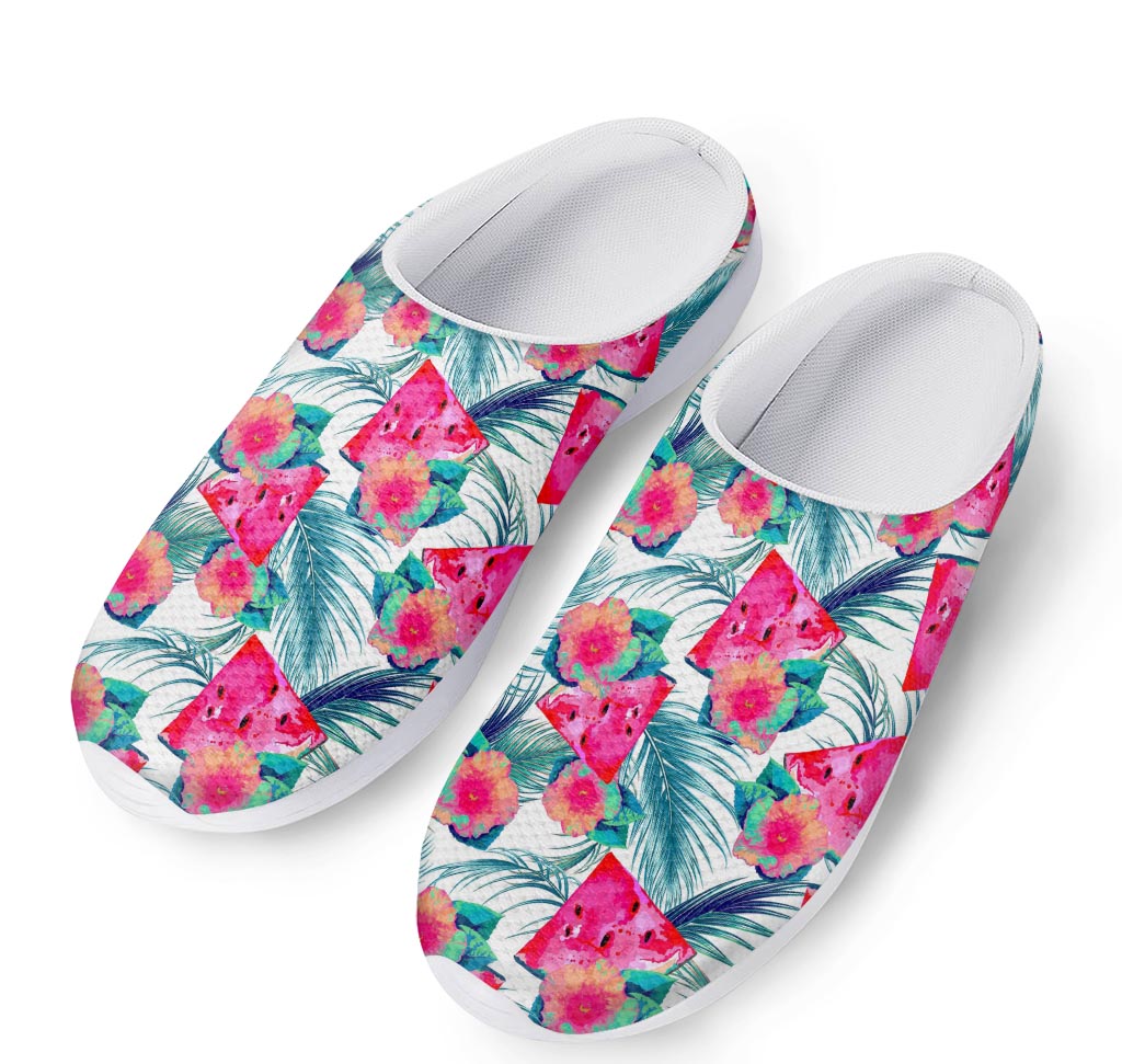 Watermelon Teal Hawaiian Pattern Print Mesh Casual Shoes