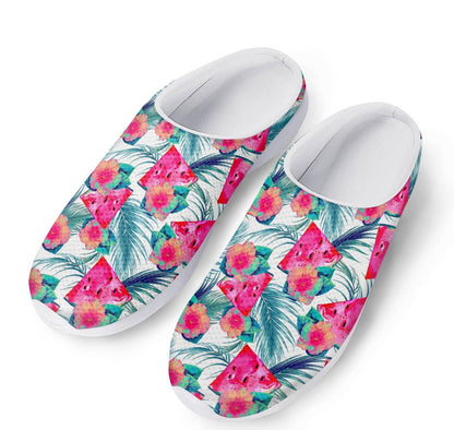 Watermelon Teal Hawaiian Pattern Print Mesh Casual Shoes