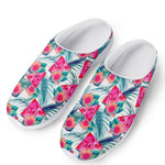 Watermelon Teal Hawaiian Pattern Print Mesh Casual Shoes