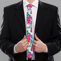 Watermelon Teal Hawaiian Pattern Print Necktie
