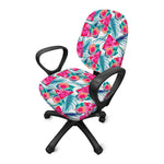 Watermelon Teal Hawaiian Pattern Print Office Chair Cover