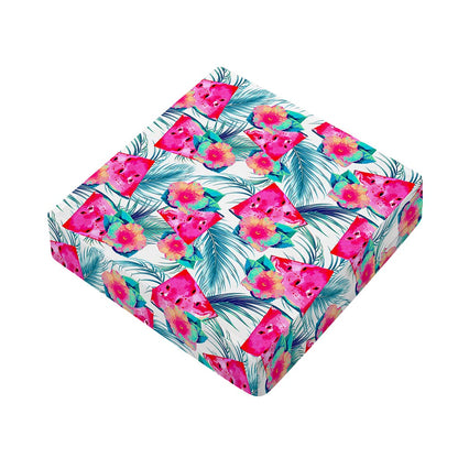 Watermelon Teal Hawaiian Pattern Print Outdoor Seat Cushion Cover