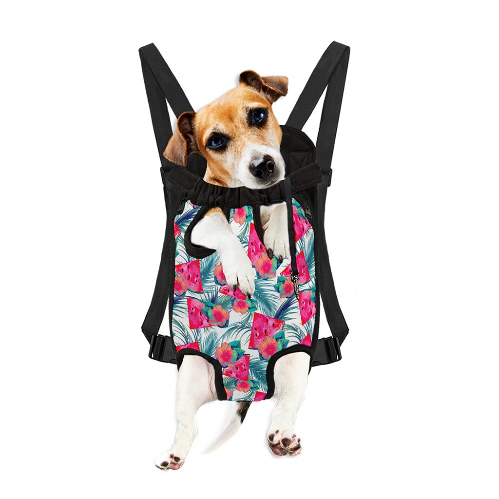 Watermelon Teal Hawaiian Pattern Print Pet Carrier Backpack