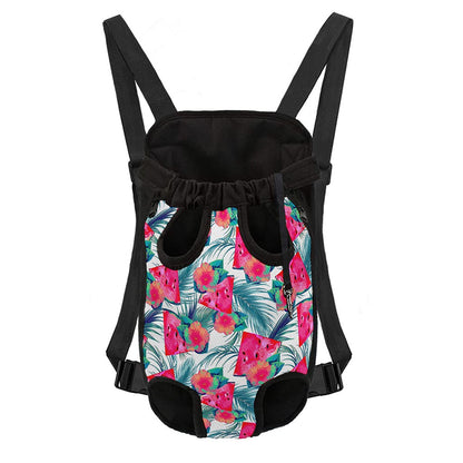 Watermelon Teal Hawaiian Pattern Print Pet Carrier Backpack