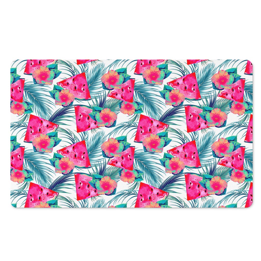 Watermelon Teal Hawaiian Pattern Print Polyester Doormat