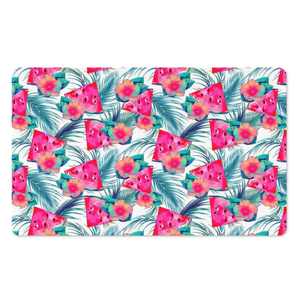 Watermelon Teal Hawaiian Pattern Print Polyester Doormat