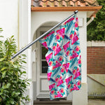 Watermelon Teal Hawaiian Pattern Print Polyester Flag