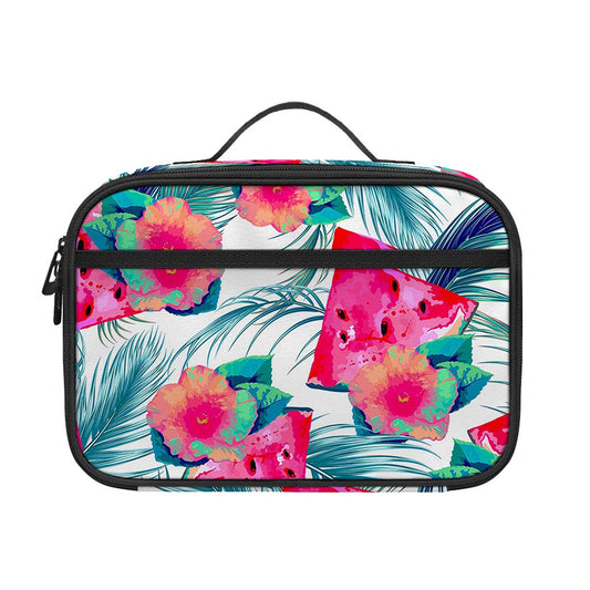 Watermelon Teal Hawaiian Pattern Print Portable Lunch Bag