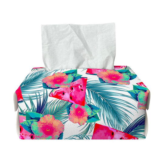 Watermelon Teal Hawaiian Pattern Print Rectangle Tissue Box Cover