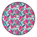 Watermelon Teal Hawaiian Pattern Print Round Floor Mat