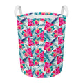 Watermelon Teal Hawaiian Pattern Print Round Laundry Basket